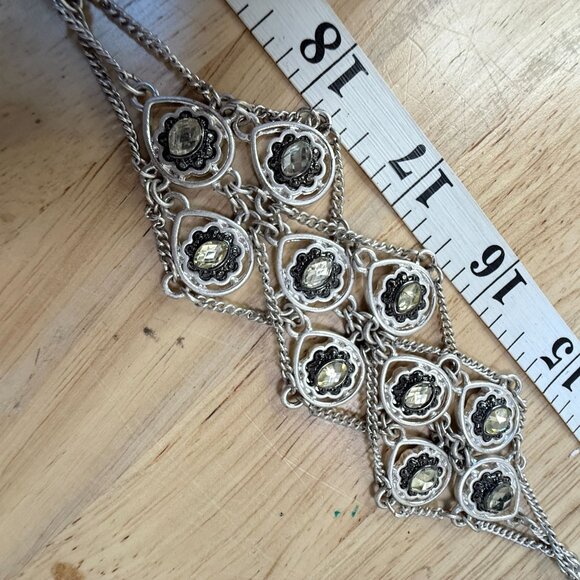 Jessica Simpson Silver-Tone Crystal Accent Toggle Charm Bracelet With Decorative - Picture 8 of 10